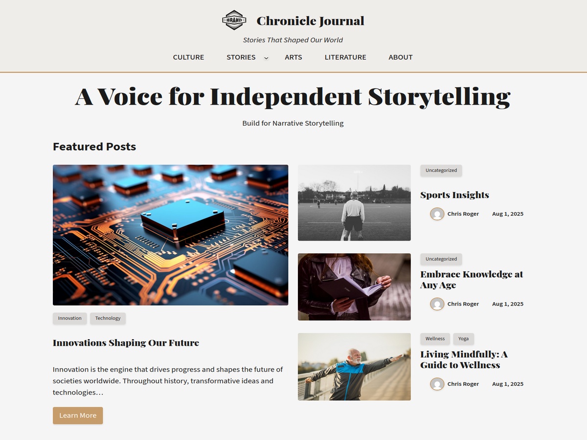 Chronicle Journal Theme Demo Now Live