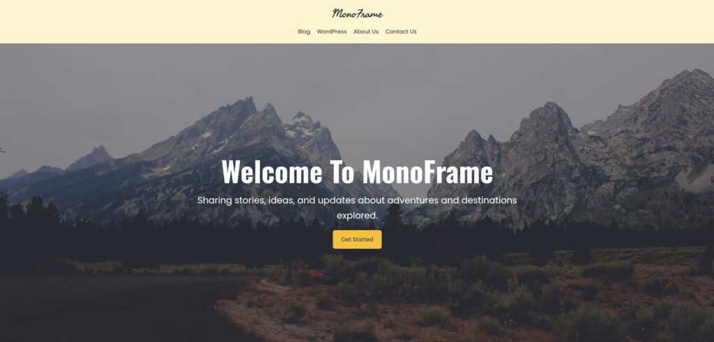 MonoFrame is a clean, modern WordPress block theme designed for creators, developers, and professionals who value performance and flexibility